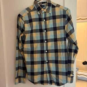 Gap Men's Blue Plaid Coastal Button Down